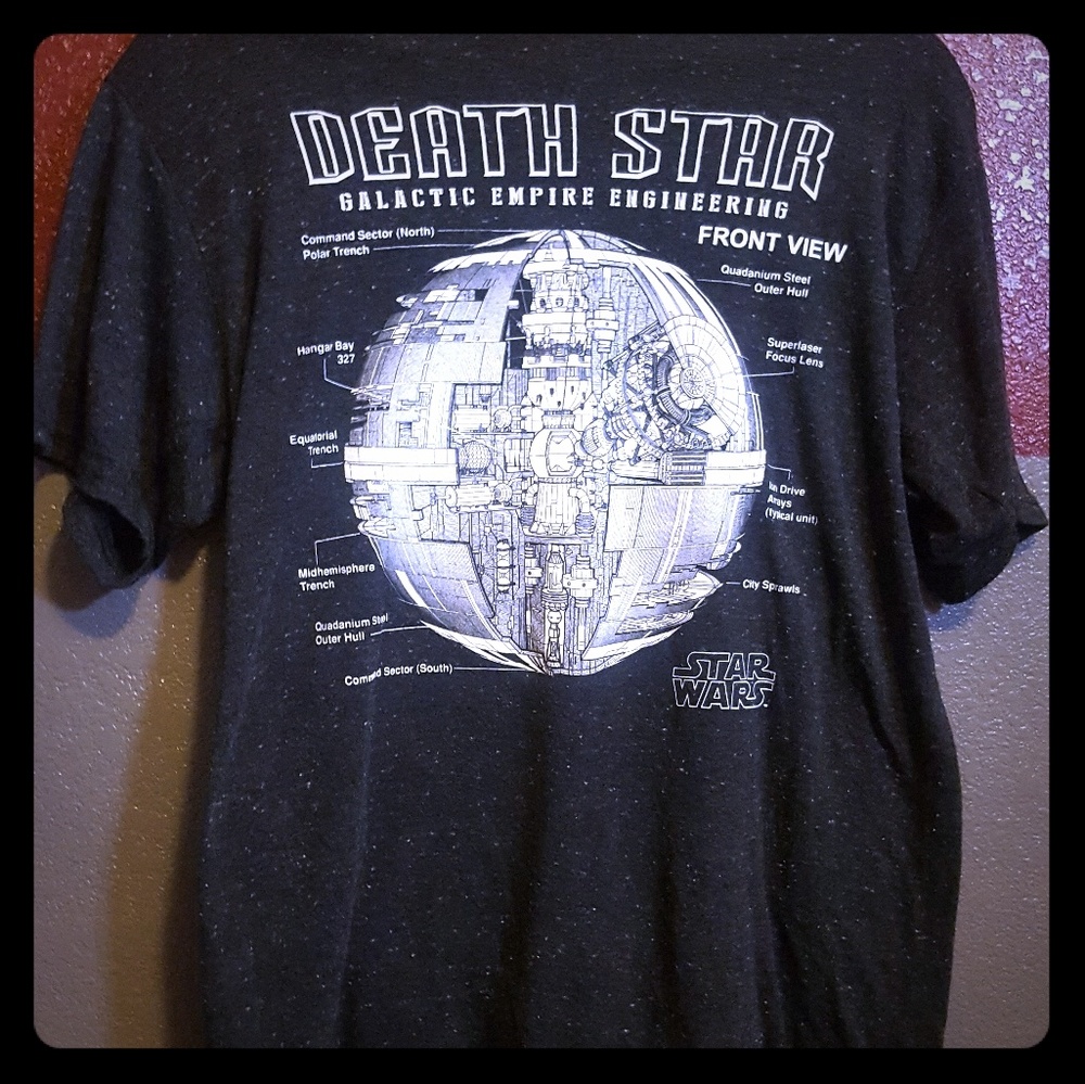 Star Wars Death Star blue print TEE